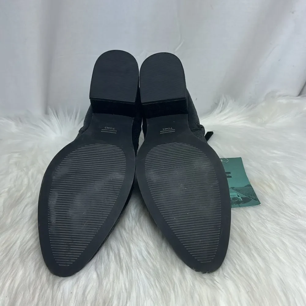 TOMS Loren NWT Black Crackle Shimmer Textile Snake Booties‎ Sz 9.5